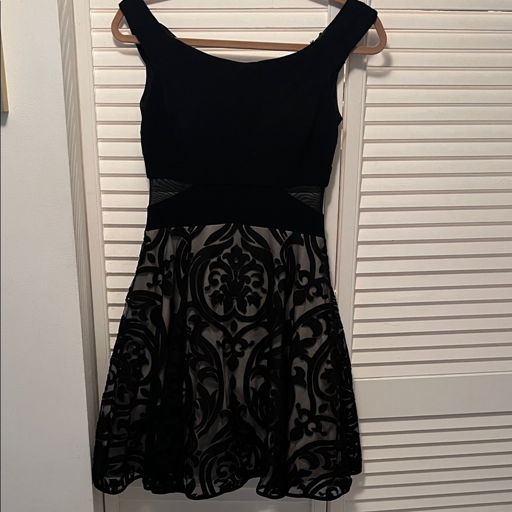 Xscape Black illusion fit and flare dress 4